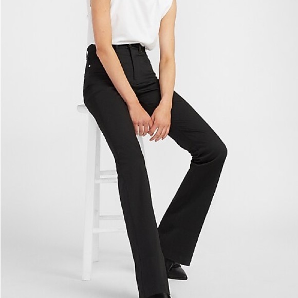 NWT Express High Waisted Luxe Polished Black Bootcut Jeans - Picture 3 of 8